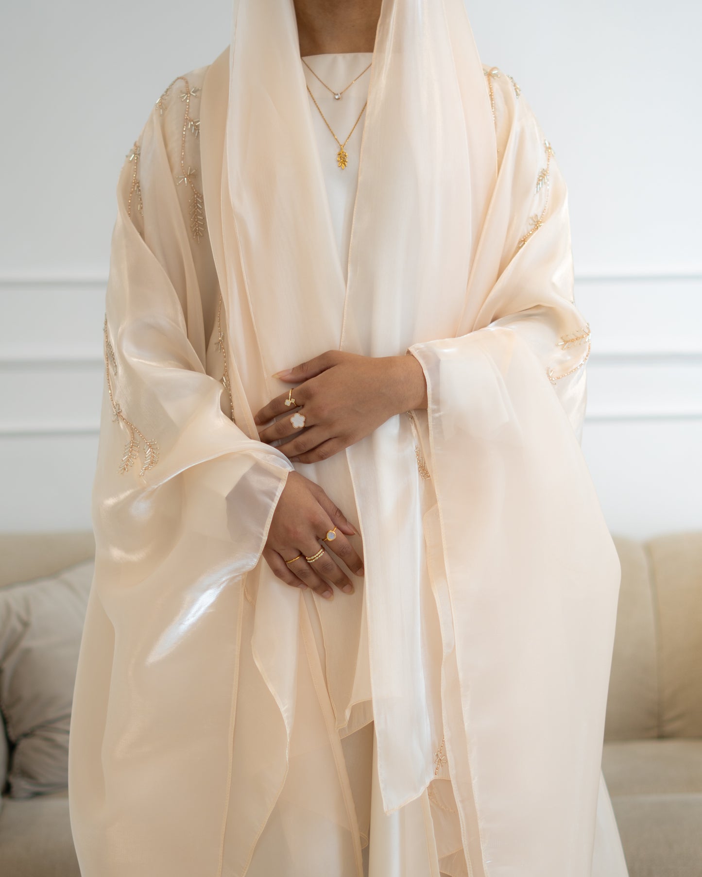 Cream Liyah Abaya