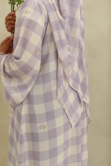 Lavender Checkered Abaya