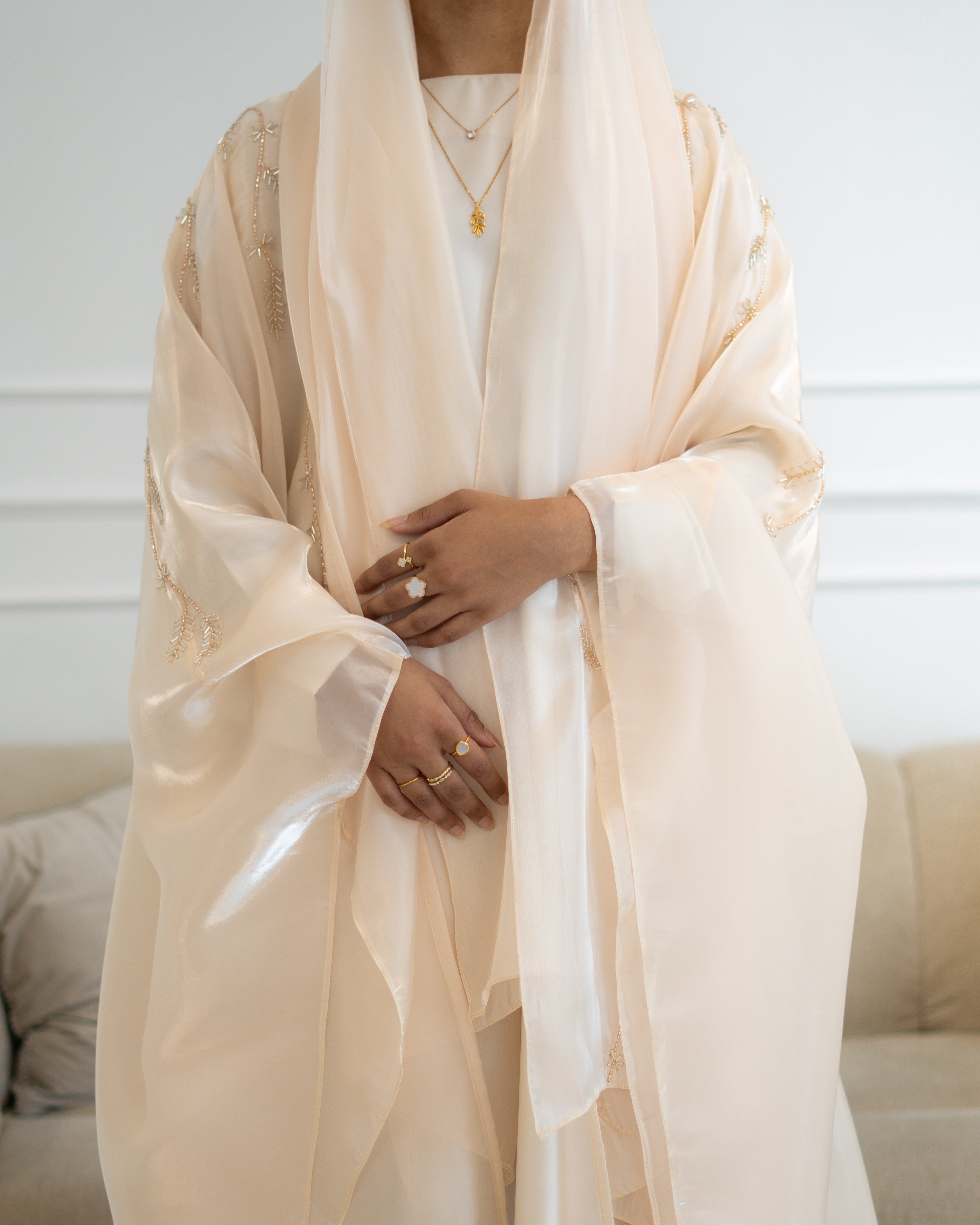 Cream Liyah Abaya